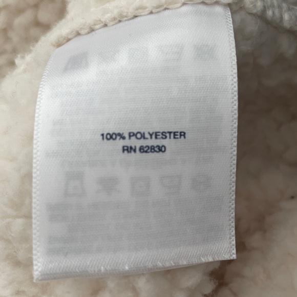 Lands' End Jackets & Coats Lands End Cream With Blue Trim Fleece Sherpa Jacket - Picture 6 of 6